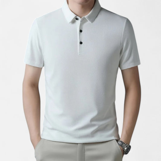 Élané | Polo Homme à Manches Courtes Embossé – Élégance Texturée, Style Contemporain