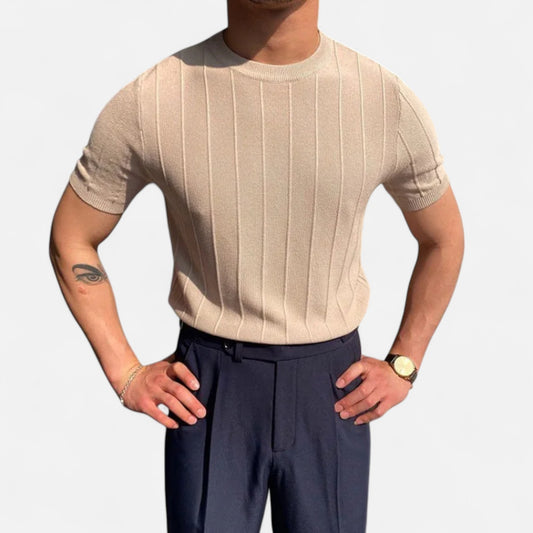 Élané | Haut Homme Slim Extensible en Tricot – Élégance Ajustée, Confort Moderne