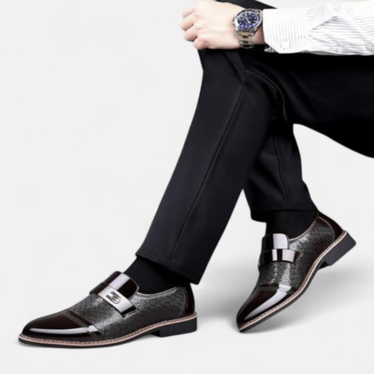 Élané | Chaussures Homme Brillantes à Boucle Classique – Élégance Formelle, Finition Luxueuse