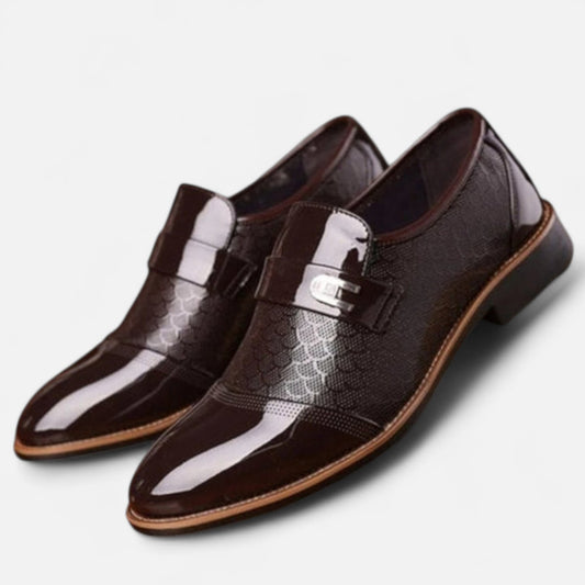 Élané | Chaussures Homme Brillantes à Boucle Classique – Élégance Formelle, Finition Luxueuse
