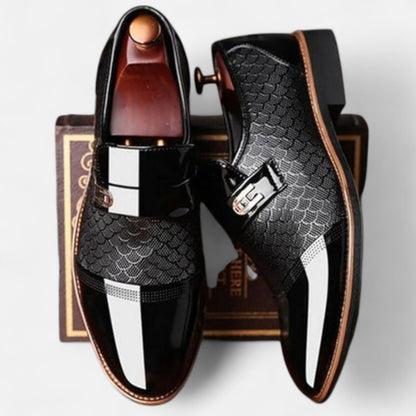 Élané | Chaussures Homme Brillantes à Boucle Classique – Élégance Formelle, Finition Luxueuse